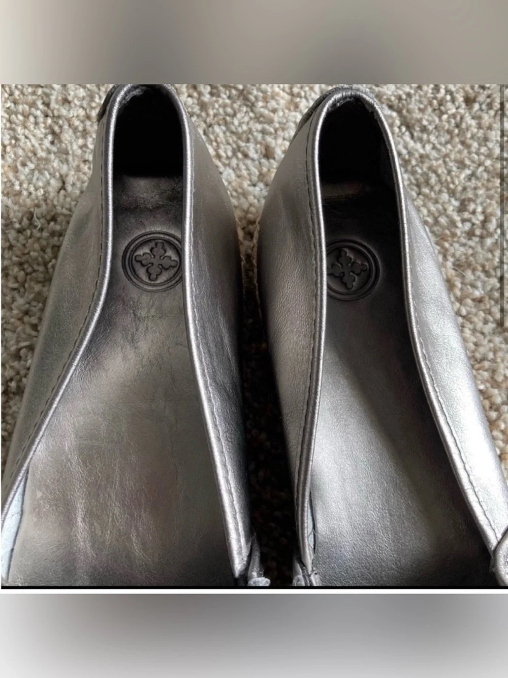 Charleston Shoe Company Dunes Leather Silver Pewter Espadrilles Size 11